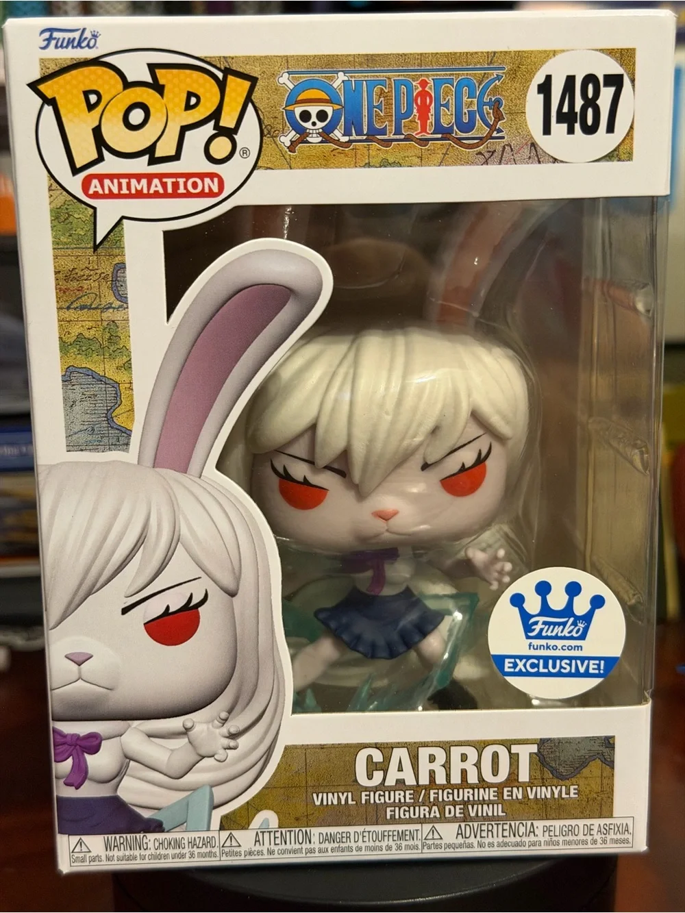 Funko Pop! Animation One Piece Carrot #1487 - White & Pink Bunny Figure